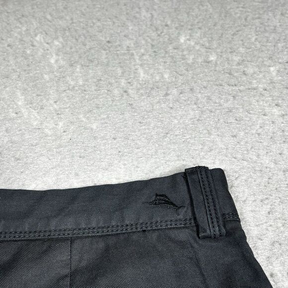 Tommy Bahama Shorts Mens Size 38 Black Solid Cotton Tencel Spandex Casual Chino - Picture 9 of 13